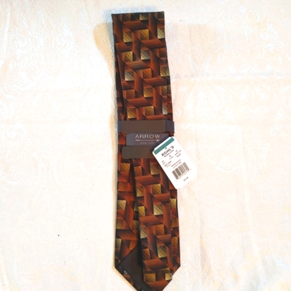 Arrow "Lattice Grid" Men's Tie - NEW with Tag - Picture 4 of 8